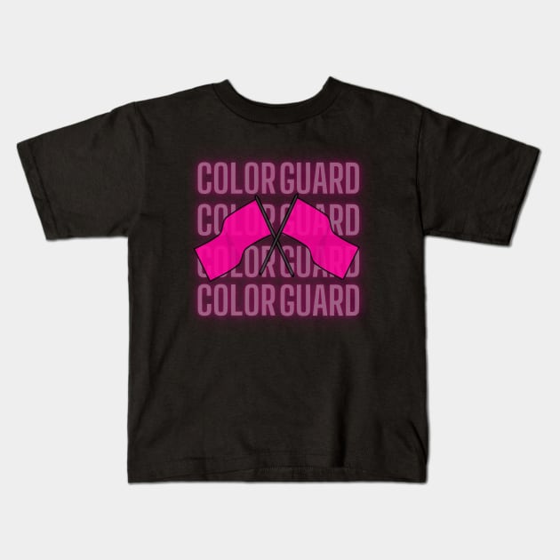 Color Guard Mom Retro flag Kids T-Shirt by David white